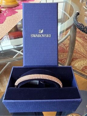 Swarovski Rose Gold Crystal Pavé Bangle Bracelet